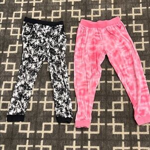 Kids Pajama Bottoms - Black and Pink Tie-Dye